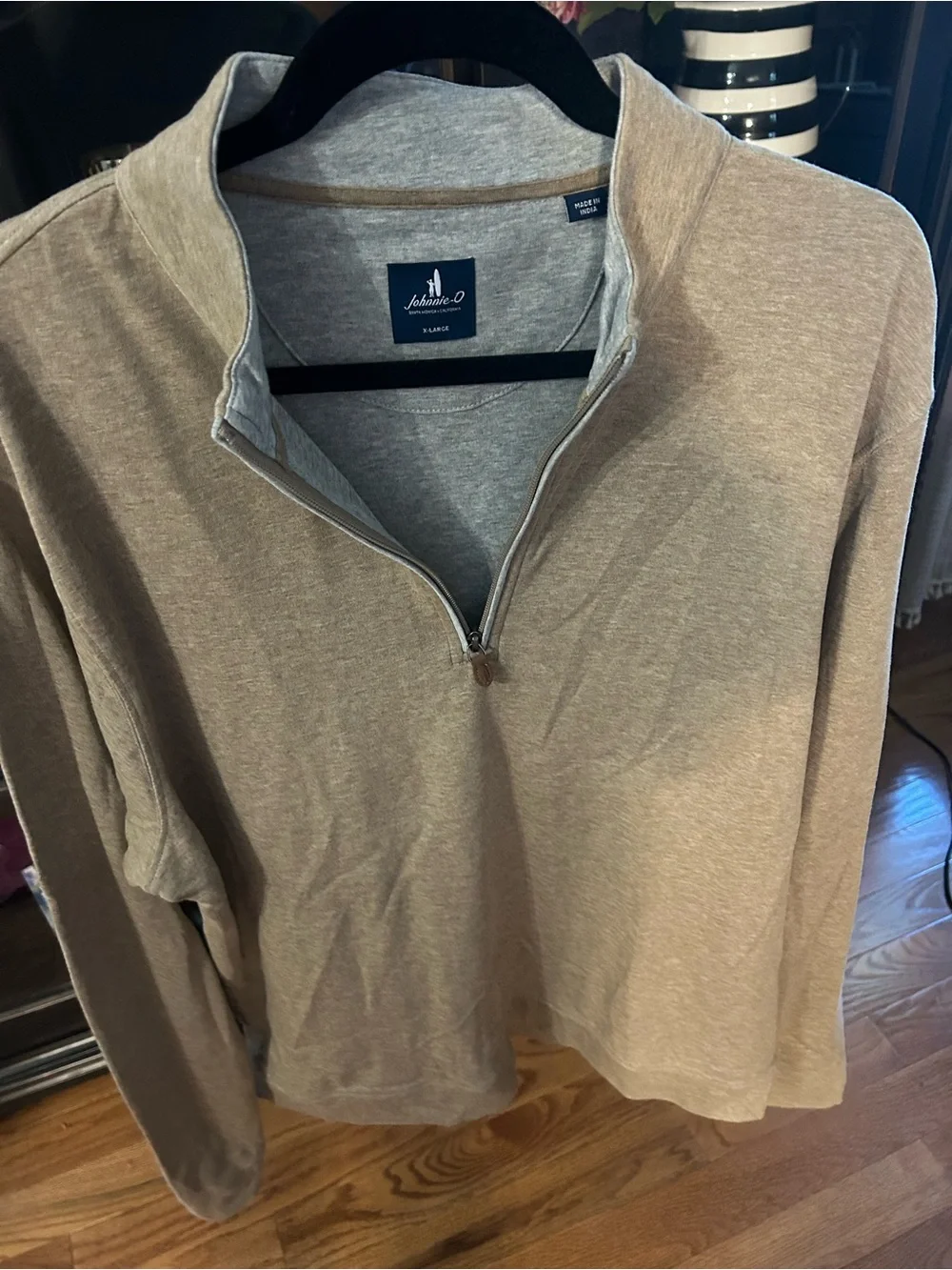 johnnie-O Men's Quarter-Zip Pullover - Light Taupe